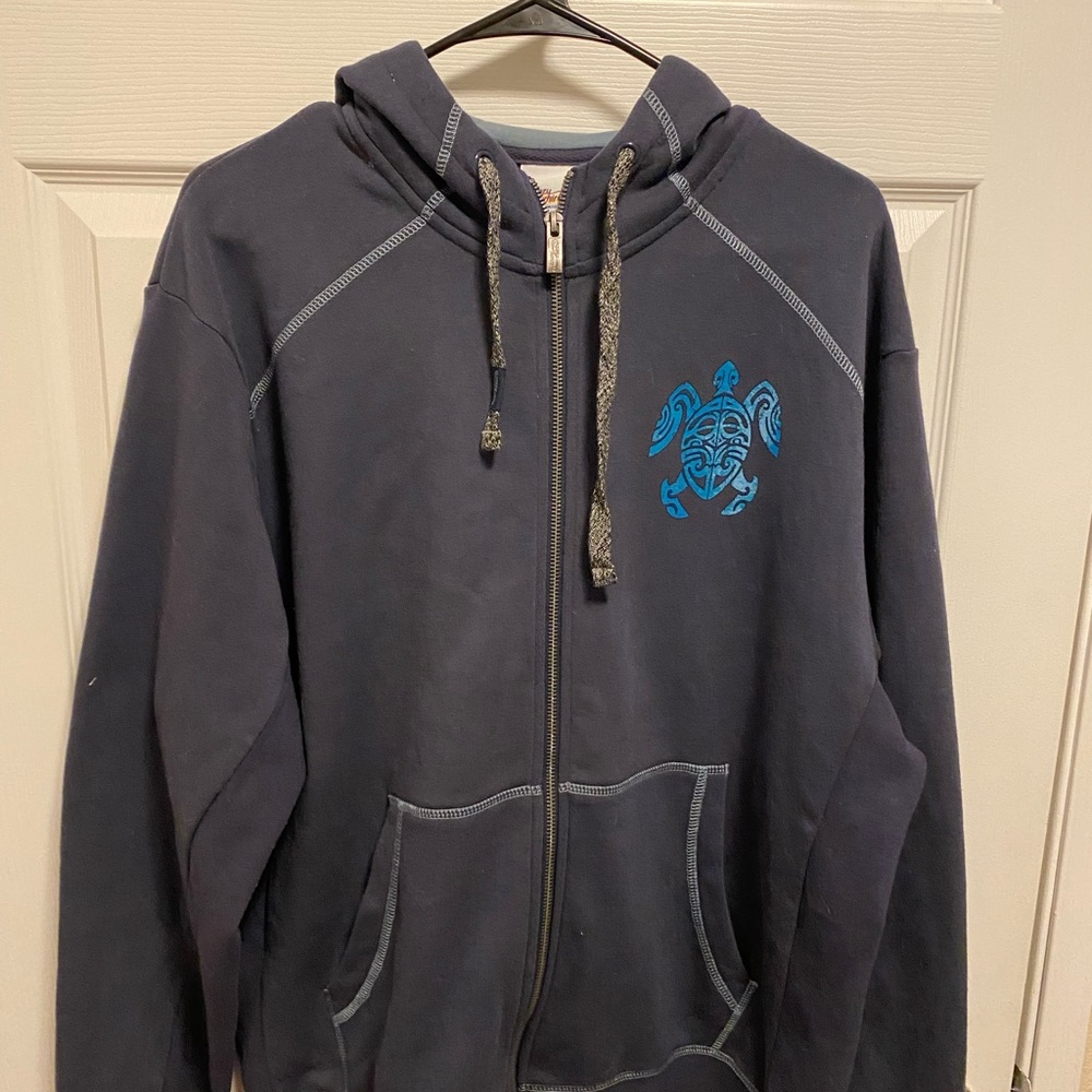 Hooded full zip sweatshirt, blue